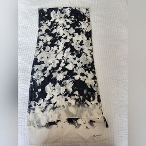 Silk Black And Cream Scarf